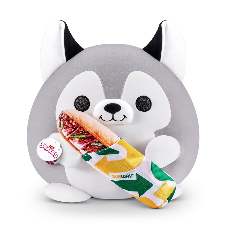 Snackles (Subway) Huskie Super Sized 14 Inch Plush By Zuru, Ultra Soft Plush, Collectible Plush With Real Licensed Brands, Stuffed Animal