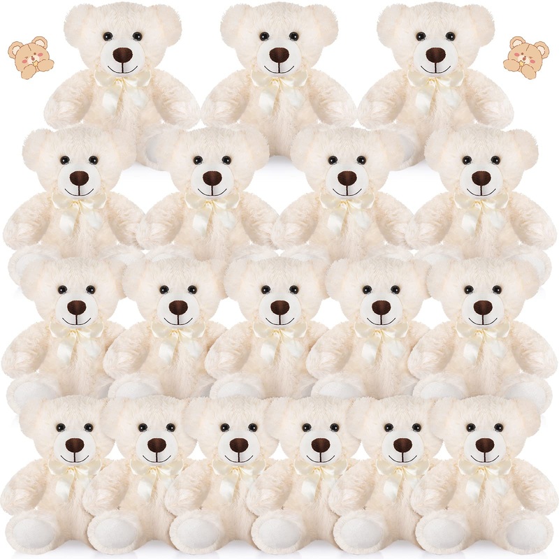 Zhanmai 18 Pcs 14 Inch Bears Stuffed Animal 2024 Graduation Gifts Bulk Plush Bear Toys For Birthday Baby Shower Party Favor(White)
