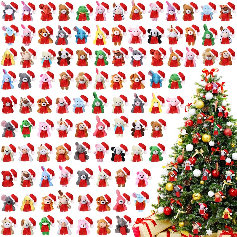 100 Pcs Mini Plush Stuffed Animal Bulk Small Animal Toys Keychain Decoration Party Favors Easter Egg Stuffer For Kids Birthday C