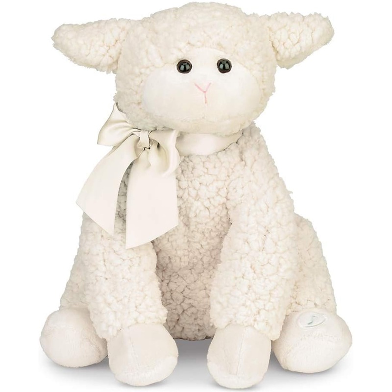 Bearington Baby Blessings Lullaby Musical Lamb White Plush Stuffed Animal, Adorable, Soft And Cuddly, Great Gift For Kids Of All