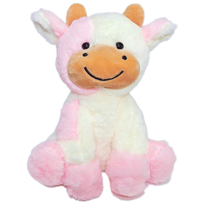 Bsvome 9 Inches Cow Stuffed Animal Soft Plush Cute Cow Doll For Boys Girls (Pink Cow)