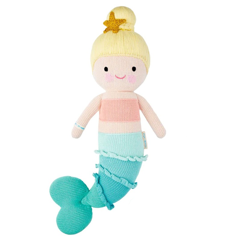 Cuddle + Kind Skye The Mermaid Regular 20'' Hand-Knit Doll - 1 Doll = 10 Meals, Fair Trade, Heirloom Quality, Handcrafted In Per
