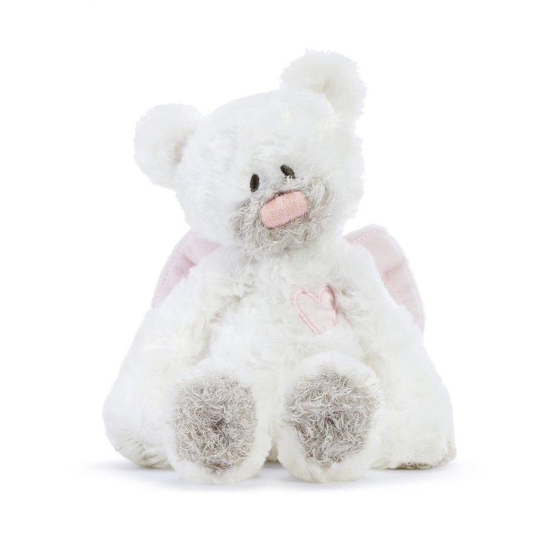 Demdaco Pink Guardian Angel Bear 9.5 Inch Plush Children'S Stuffed Animal Activity Rattle Toy