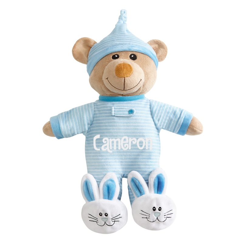 Let'S Make Memories Personalized Pajama Bear - Stuffed Animal - Teddy Bear - Newborn - Baby - Kids - Blue