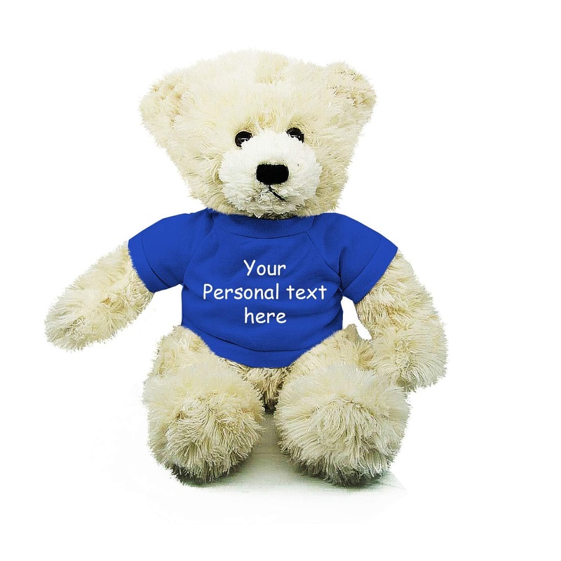 Plushland Cream Brandon Teddy Bear 12 Inch, Stuffed Animal Personalized Gift - Custom Text On Shirt - Great Present For Mothers