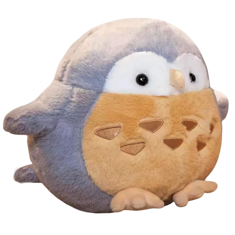 Ryttir 17.7 Inch Chubby Gray Big Owl Stuffed Animals Plush, Adventure Stuffed Owl Toy, Brave Boy'S And Girl'S Room Owls Plush De