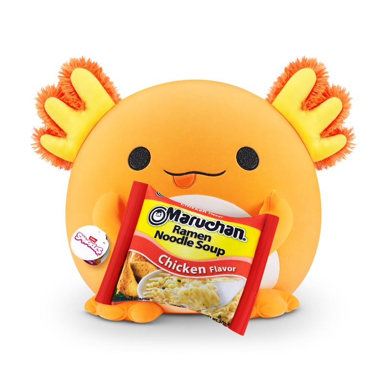 Snackles (Maruchan) Axolotl Super Sized 14 Inch Plush By Zuru, Ultra Soft Plush, Collectible Plush With Real Licensed Brands, St