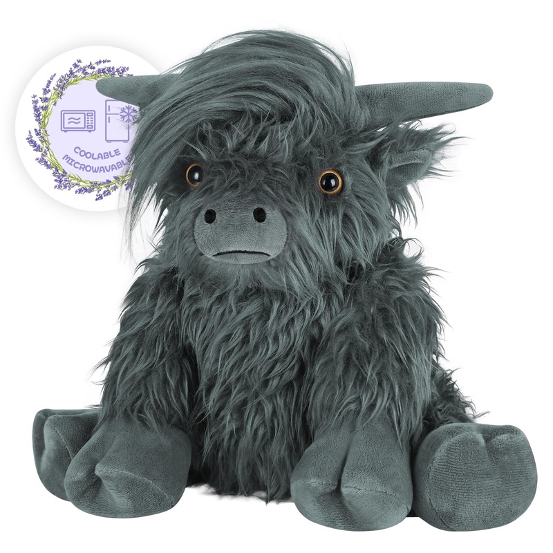 Suzzipals Highland Cow Stuffed Animal, Microwavable Stuffed Animals Heating Pad For Period Cramps, Highland Cow Plushies For Str