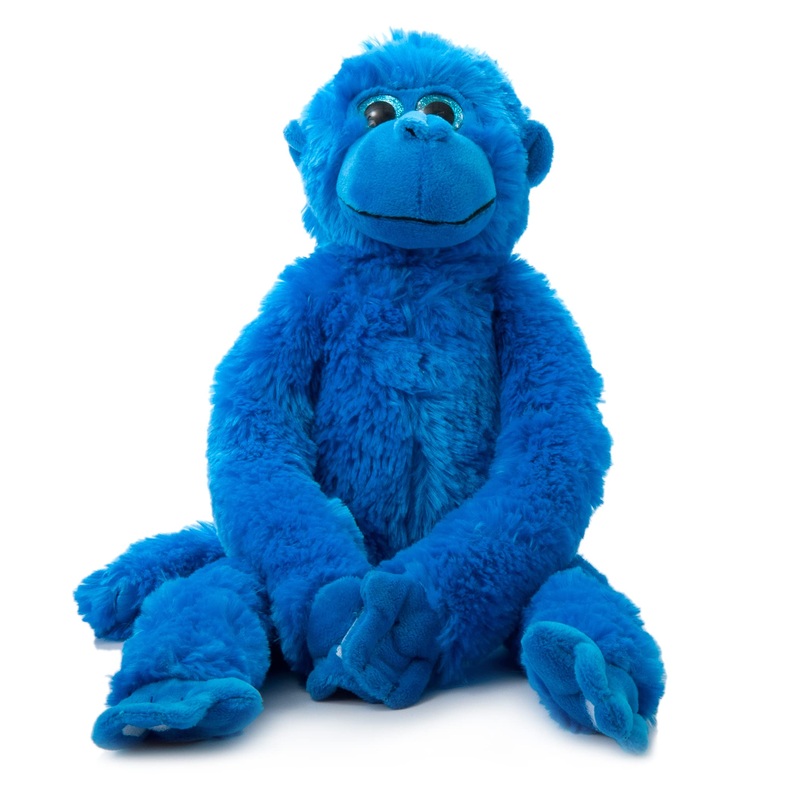 The Petting Zoo Monkey Stuffed Animals, Plush Toys For Girls And Boys, Rainbow Of Colors-20 Inches (Blue)
