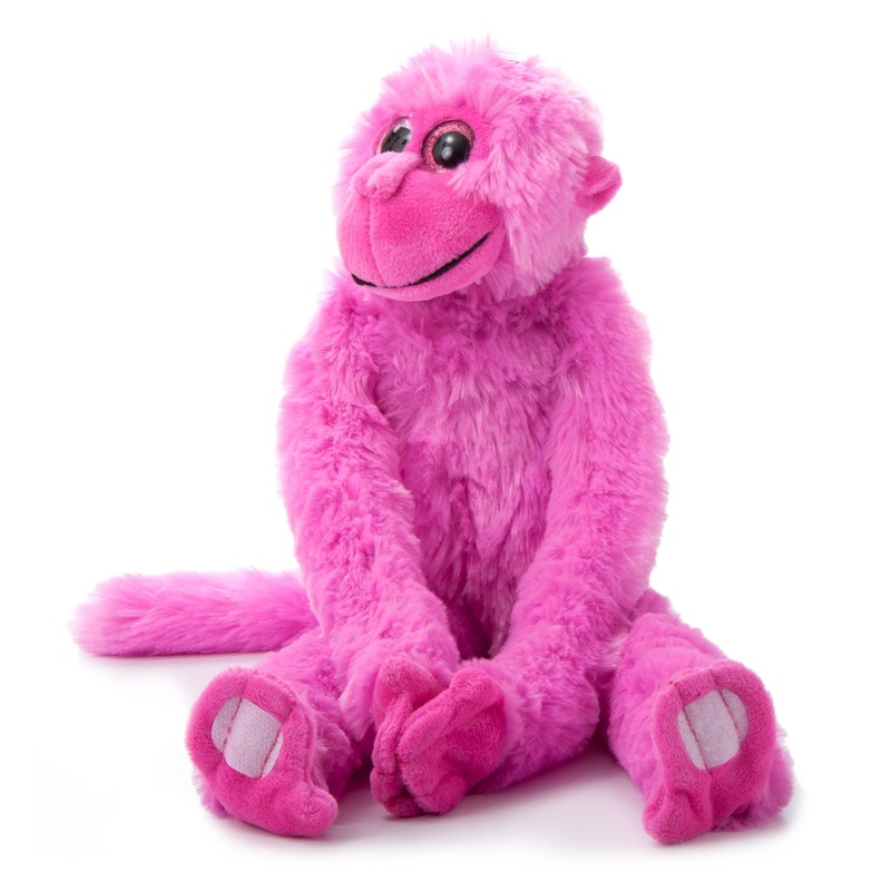 The Petting Zoo Monkey Stuffed Animals, Plush Toys For Girls And Boys, Rainbow Of Colors-20 Inches (Pink)