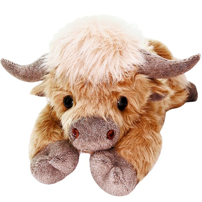 Uoozii 20'' | 4 Pounds Highland Cow Weighted Stuffed Animals With Unscented Microwavable Heating Pad, Cute Coolable Heatable Wei