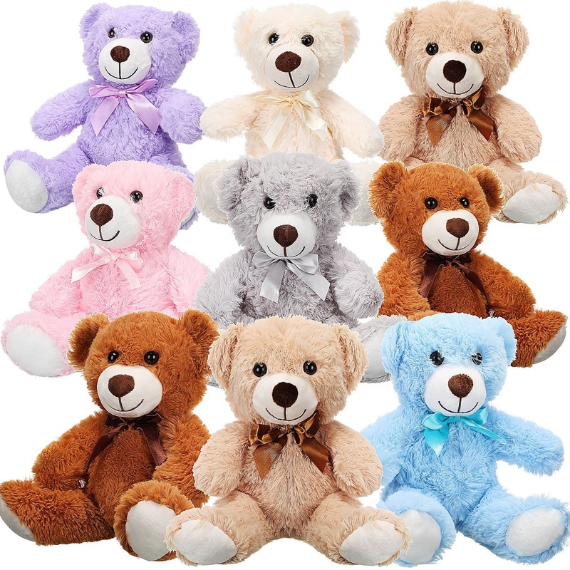 Zhanmai 9 Packs Cute Bear Stuffed Animals 14 Inch Plush Bears In 7 Colors Stuffed Animals Bulk For ValentineS Day Gift Graduation Baby Shower Birthday Party Favor