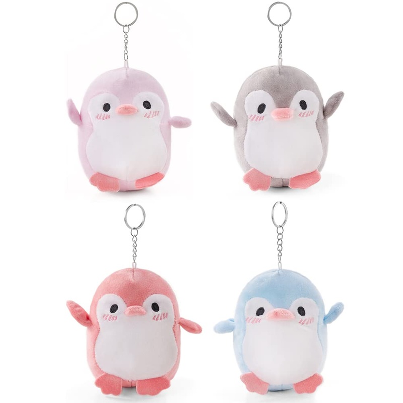 Zodifevi 1Pcs Lovely Penguin Animal Stuffed Doll Plush Toy Keychain Key Holder Bag Pendant Party Favor Gifts Toys For Boys Girls