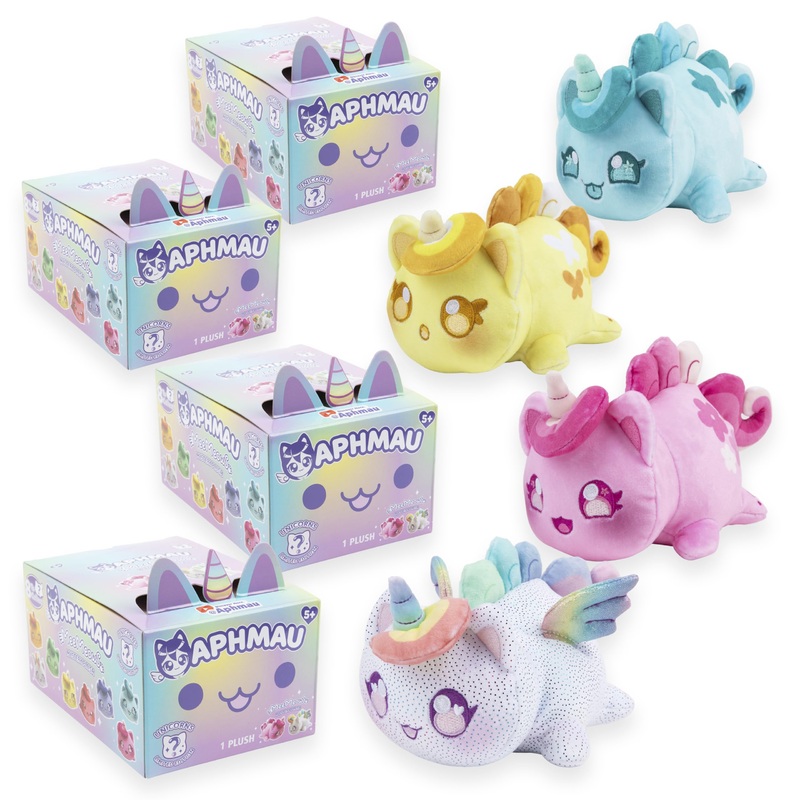 Aphmau Mini Mystery 6'' Plush - Unicorn Collection - 4 Pack; Youtube Gaming Channel, Blind Box, 4 Of 8 Unique Possible Unicorn M