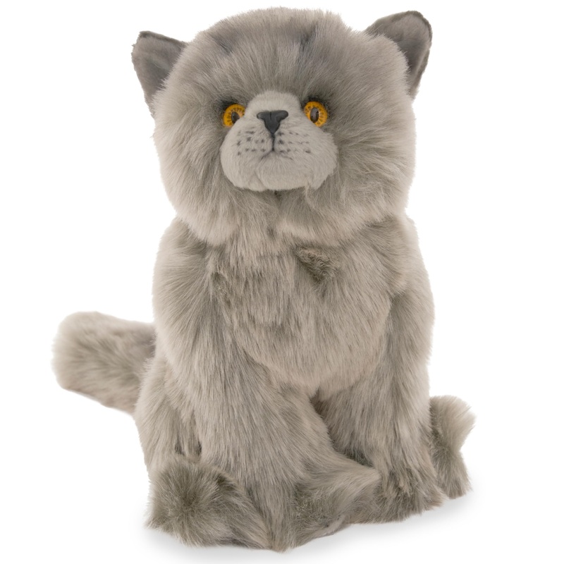 Bearington Gordie The Grey Cat Plush, 10.5 Inch Grey Cat Stuffed Animal