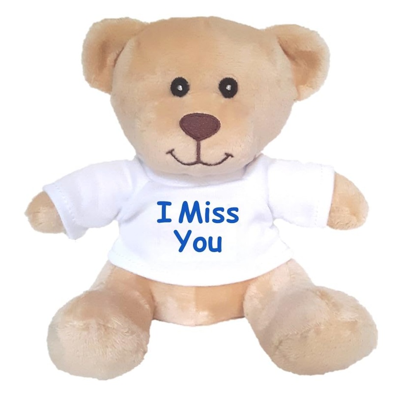 Hug-A-Booboo I Miss You Plush Teddy Bear - Super Cute 6 Small Plush Teddy Bear With Sweet Caring Message T-Shirt, Great For Gift, Gift Basket, Love, Military,Comfort A Friend