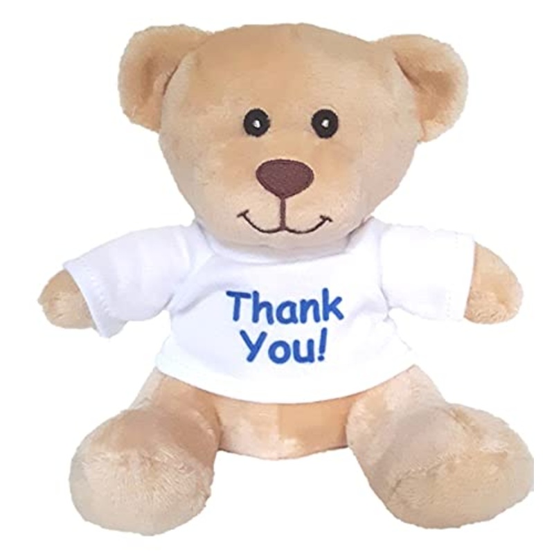 Hug-A-Booboo Thank You! Teddy Bear. Super Cute And Cuddly 6 Inch Plush Mini Teddy Bear With Thankd You T-Shirt From Great For Gift, Gift Basket, Party Favor