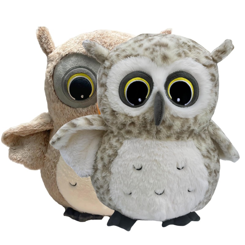 Ryttir 2 Pack 11.7 Inch Chubby Small Owl Stuffed Animal, Adventure Stuffed Owl Toy, Brave Boy'S And Girl'S Room Owl Plush Decor, Funny Owl Plushies For Kids And Women