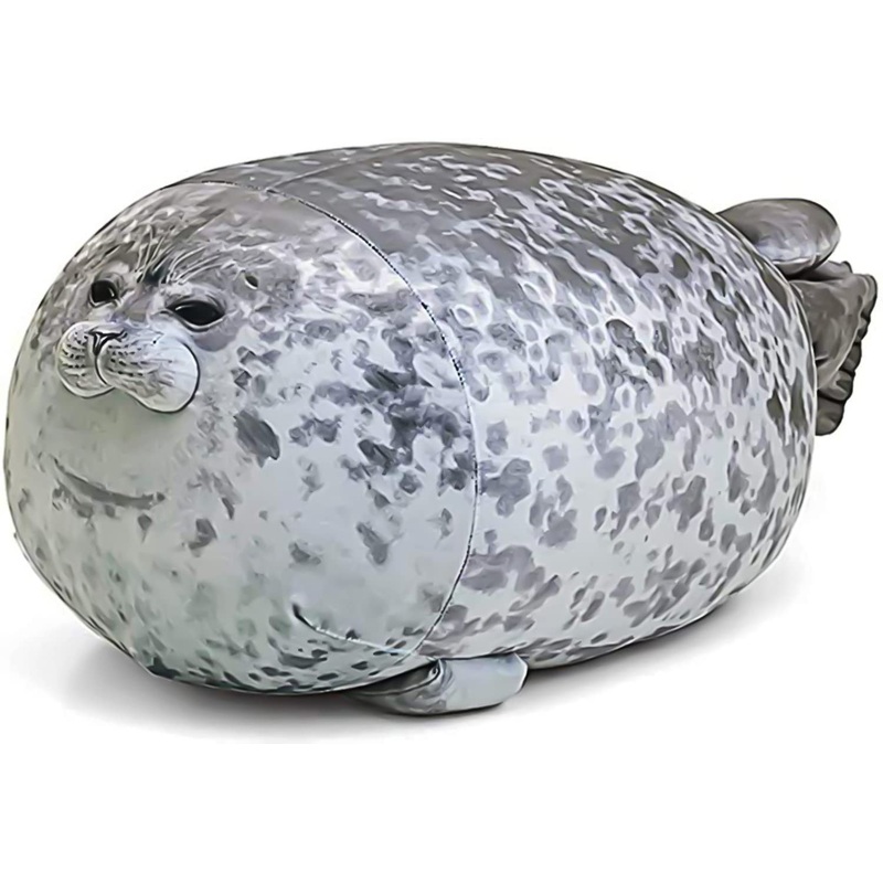 Ryttir 24 Inch Fuzzy Large Seal Stuffed Animal, Soft Stuffed Seal Toy Cuddly Bedroom Seal Plush, Funny Seal Gifts For Girls Boys