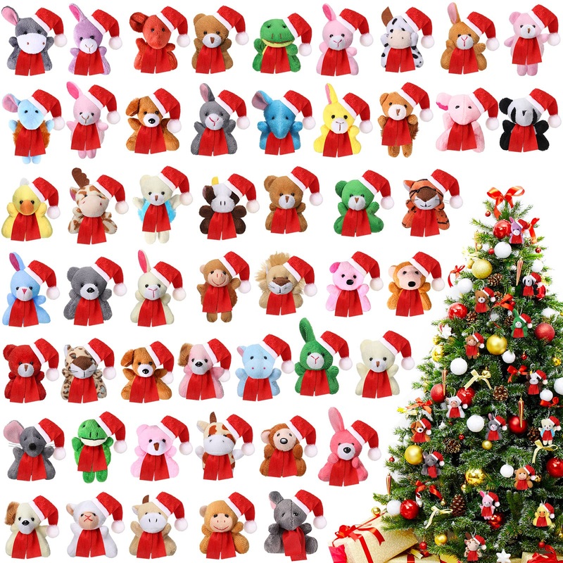 Skylety 50 Pcs Mini Stuffed Animals Set Cute Safari Plush Animal Toys Bulk Tiny Plush Keychain Animals Decoration For Teacher St