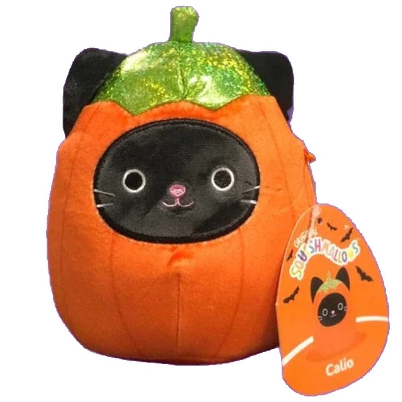 Squishmallow Official Kellytoy Halloween Squishy Soft Plush Toy Animals (Calio Cat (In Pumpkin Costume), 5 Inch)
