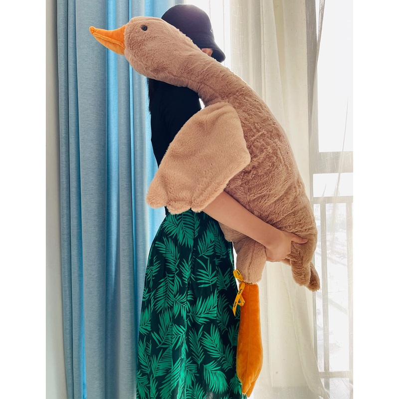 Tanha Goose Plush, Soft Large Goose Stuffed Animal, Cute Stuffed Goose, Brown Duck Plush Gift For Girlfriend, Kids Or Best Friend(51Inch, 130Cm)