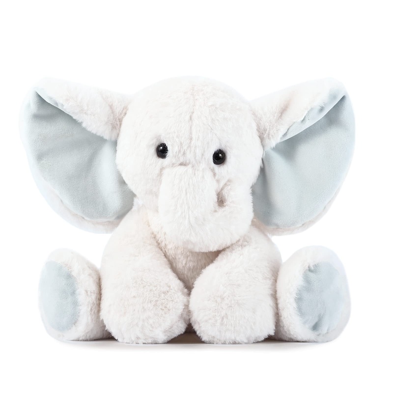 Tcbunny Baby Elephant Bedtime Stuffed Animal Plush Toy Gift 11'', Kids, Amy (White)