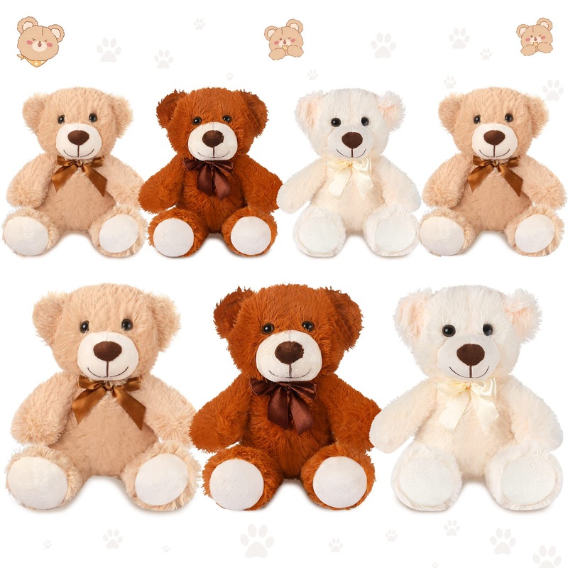 Zomiboo 7 Packs 14 Inch Plush Bear Stuffed Animals Plush Soft Cute Stuffed Dolls Birthday Party Decorations(Classic Colors)