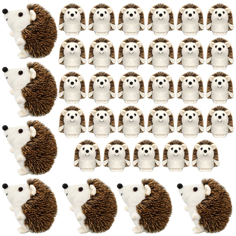 Zubebe Mini Hedgehog Toy Bulk Easter Plush Stuffed Animal 4 Inch Small Party Favor Decoration Diy Keychain Kid Children Classroom First Day Of School Gifts For Baby Shower Birthday(24 Pcs)