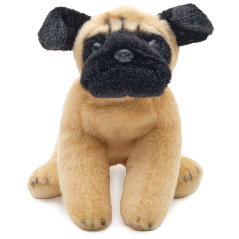 Bearington Lil' Pugsly Small Plush Pug Stuffed Animal Puppy Dog, 6 Inch