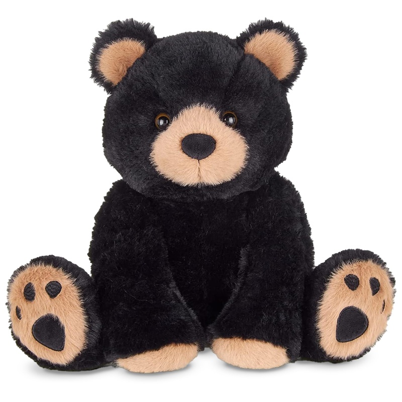 Bearington Woody The Black Bear Plush, 10.5 Inch Bear Stuffed Animal