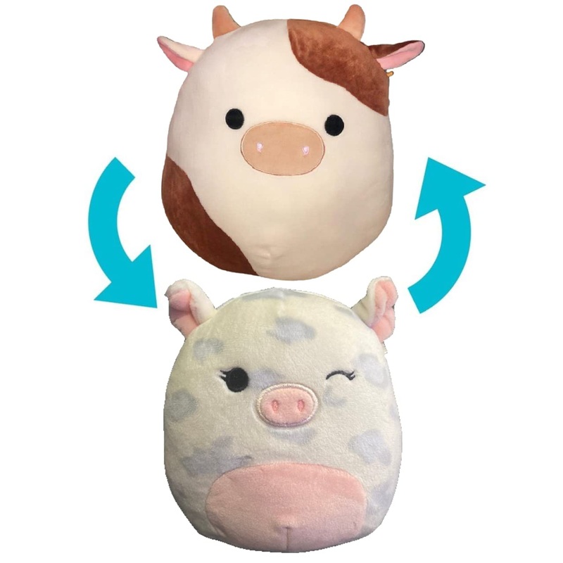 Squishmallow Official Kellytoy Plush Collectible Farm Squad Squishy Soft Animals (Ronnie Cow & Rosie Pig Flip-A-Mallows, 12 Inch)