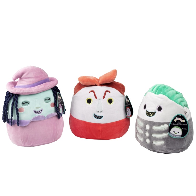 Squishmallows Nightmare Before Christmas 8' Plush Stuffed Animals, Set Of 3 - Lock, Shock & Barrel - Squishy Soft Halloween Plush Toy For Kids - Age 2+