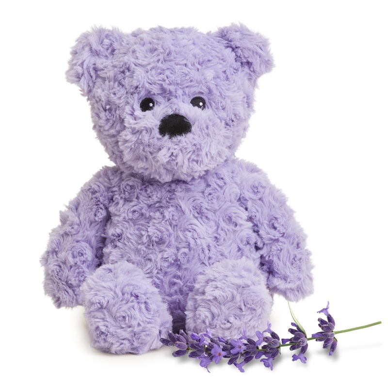 Warmies Microwavable & Weighted Stuffed Animals, Purple Curly Bear - Heated Stuffed Animal Plushie For Warmth & Comfort - Cute Soft Plush Toys For Adults & Children (Boys, Girls, Babies & Toddlers)