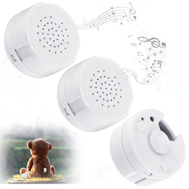 3 Pcs Voice Recorder For Stuffed Animal, Voice Recorder Box Stuffed Bear Mini Voice Recorder Device, Diy Custom Voice Message Toy Voice Recorder For Baby Dolls, Plush Toys And Pillows (30S Edition)