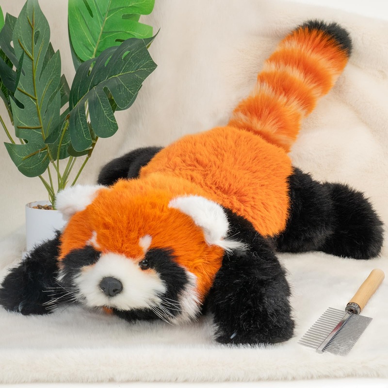Chongker Cute Red Panda Plush Toy, Weighted Stuffed Animals, Red Panda Plush Animals Collection, Handmade Like Real, Large Size Stuffed Animals