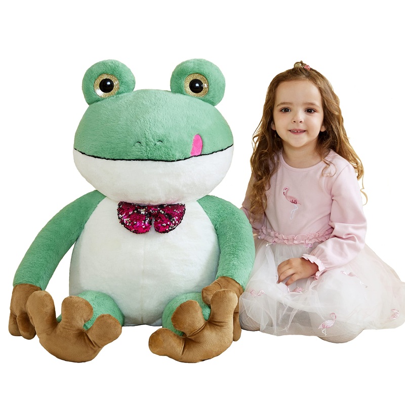 Earthsound Giant Frog Stuffed Animal Plush Toy,Large Jumbo 30'' Cute Soft Toys,Big Size Huge Fluffy Plushy Oversized Fat Plushie