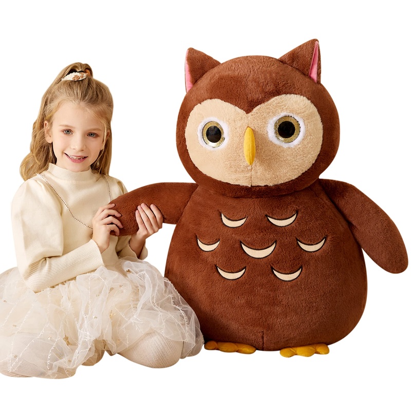 Earthsound Giant Owl Stuffed Animal Plush Toy,Large Owl Jumbo Cute Soft Toys,Big Size Huge Fluffy Plushy Oversized Fat Plushie,G