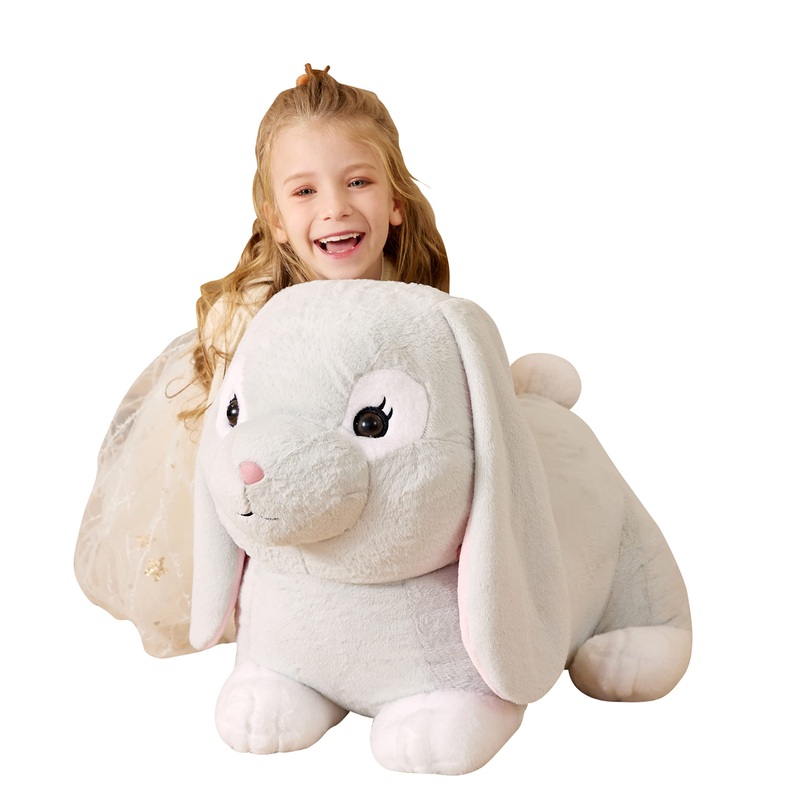 Earthsound Giant Rabbit Stuffed Animal Plush Toy,Large Realistic Bunny Jumbo Big Size Soft Toys,Cute Huge Plushy Fluffy Fat Plus