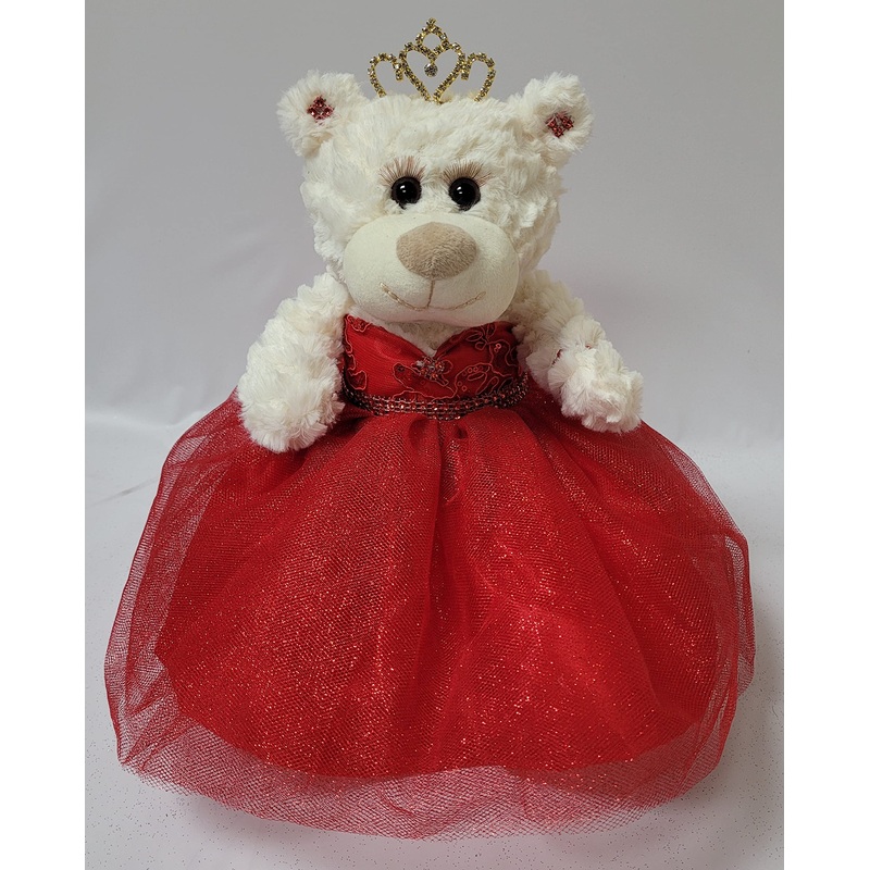 Kinnex Collections Since 1997 12' Quince Anos Quinceanera Last Doll Teddy Bear With Dress (Centerpiece) ~ Arc09831-14 (Red)
