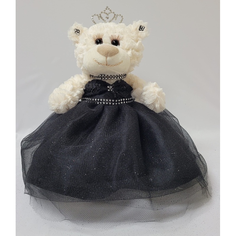 Kinnex Collections Since 1997 12' Quince Anos Quinceanera Last Doll Teddy Bear With Dress (Centerpiece) ~ Arc09831-17 (Black)