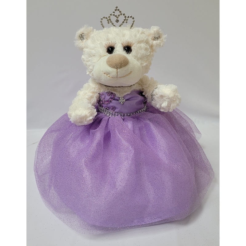 Kinnex Collections Since 1997 12' Quince Anos Quinceanera Last Doll Teddy Bear With Dress (Centerpiece) ~ Arc09831-5 (Lavender)