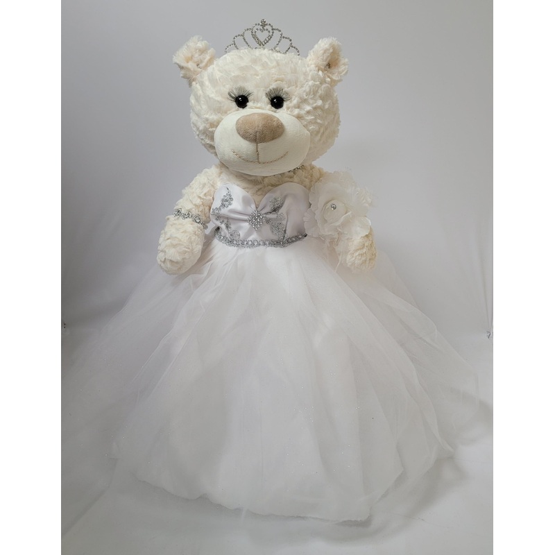 Kinnex Collections Since 1997 20' Quince Anos Quinceanera Last Doll Teddy Bear With Dress (Centerpiece) ~ Arc16831-1 (White)