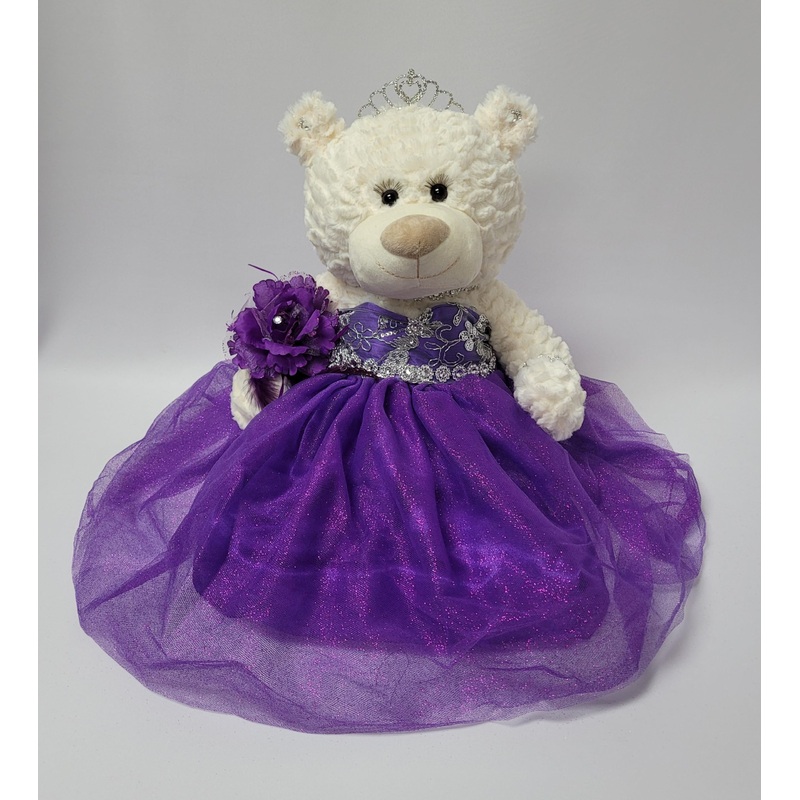 Kinnex Collections Since 1997 20' Quince Anos Quinceanera Last Doll Teddy Bear With Dress (Centerpiece) ~ Arc16831-13 (Purple)