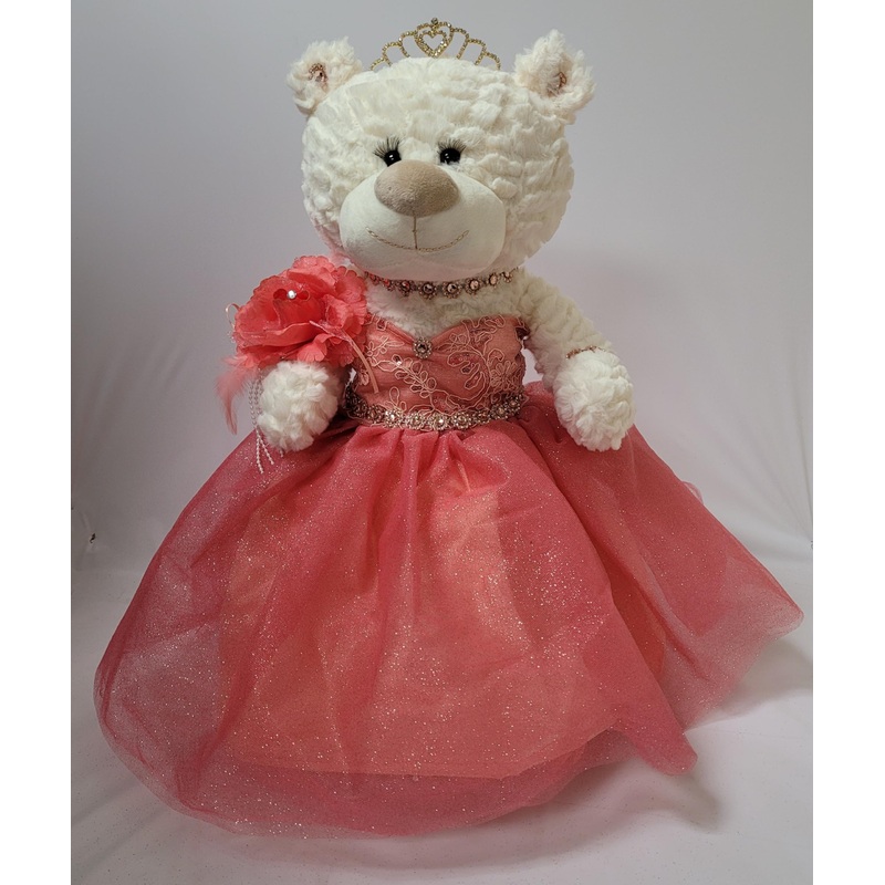 Kinnex Collections Since 1997 20' Quince Anos Quinceanera Last Doll Teddy Bear With Dress (Centerpiece) ~ Arc16831-20 (Flamingo)