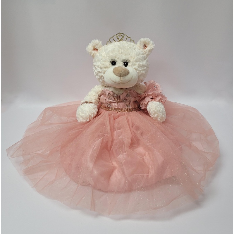 Kinnex Collections Since 1997 20' Quince Anos Quinceanera Last Doll Teddy Bear With Dress (Centerpiece) ~ Arc16831-30 (Rose Gold)
