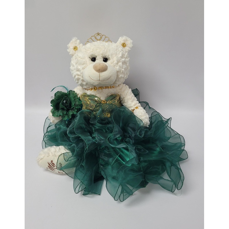 Kinnex Collections Since 1997 20' Quince Anos Quinceanera Last Doll Teddy Bear With Dress (Centerpiece) ~ Arc16831-33R (Emerald Green)