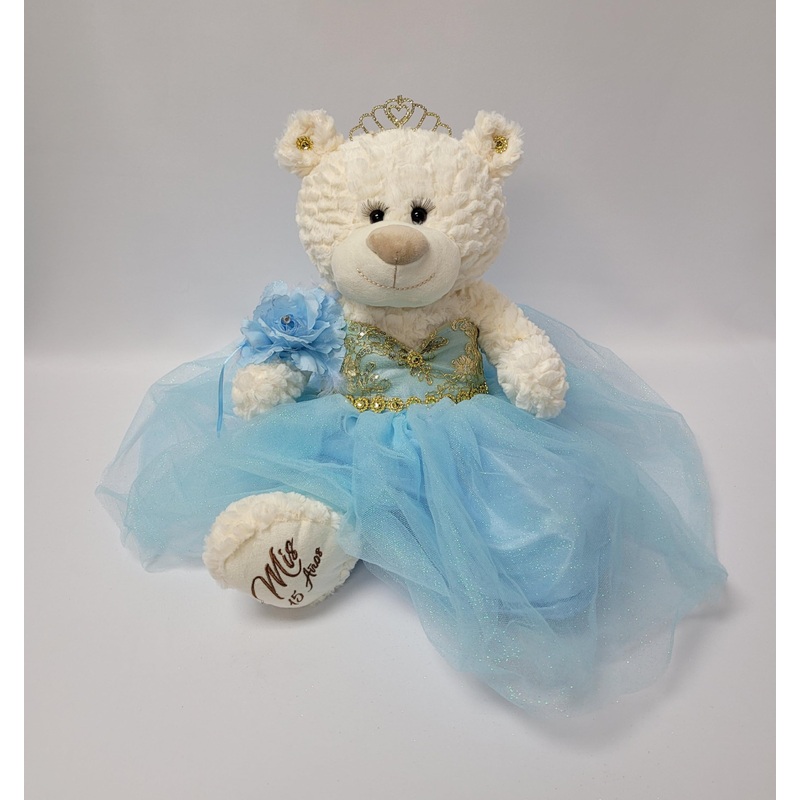 Kinnex Collections Since 1997 20' Quince Anos Quinceanera Last Doll Teddy Bear With Dress (Centerpiece) ~ Arc16831-4 (Baby Blue)