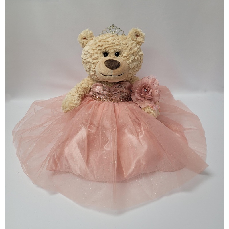 Kinnex Collections Since 1997 20' Quince Anos Quinceanera Last Doll Teddy Bear With Dress (Centerpiece) ~ B16632-30 (Rose Gold)