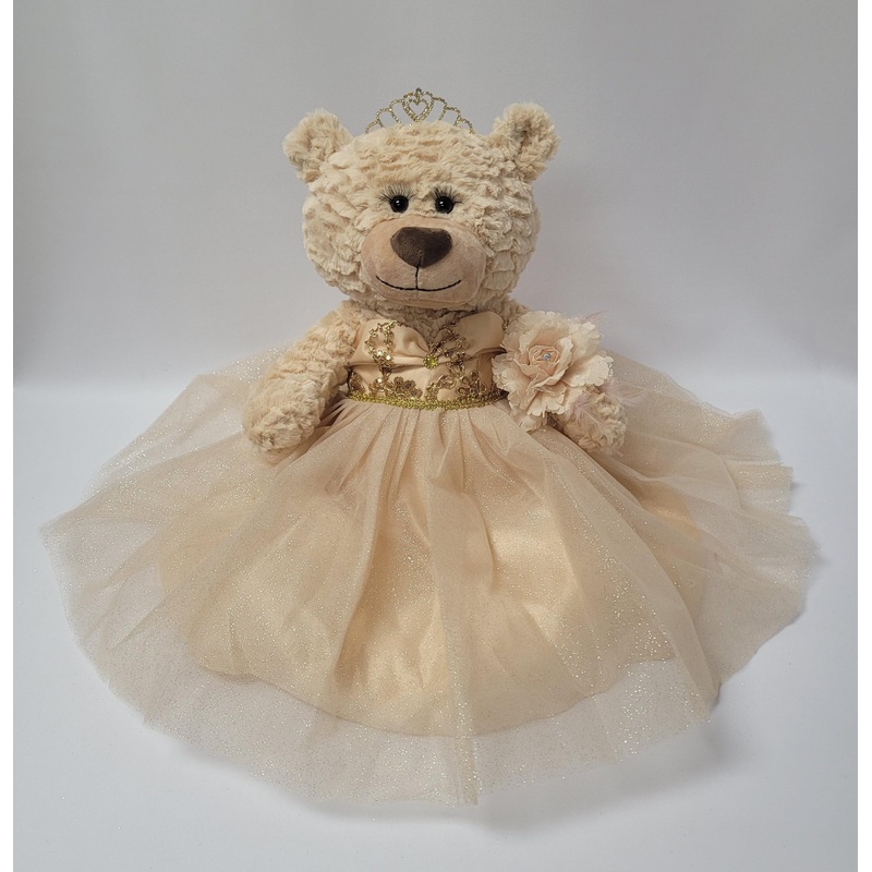 Kinnex Collections Since 1997 20' Quince Anos Quinceanera Last Doll Teddy Bear With Dress (Centerpiece) ~ B16632-34 (Champane)